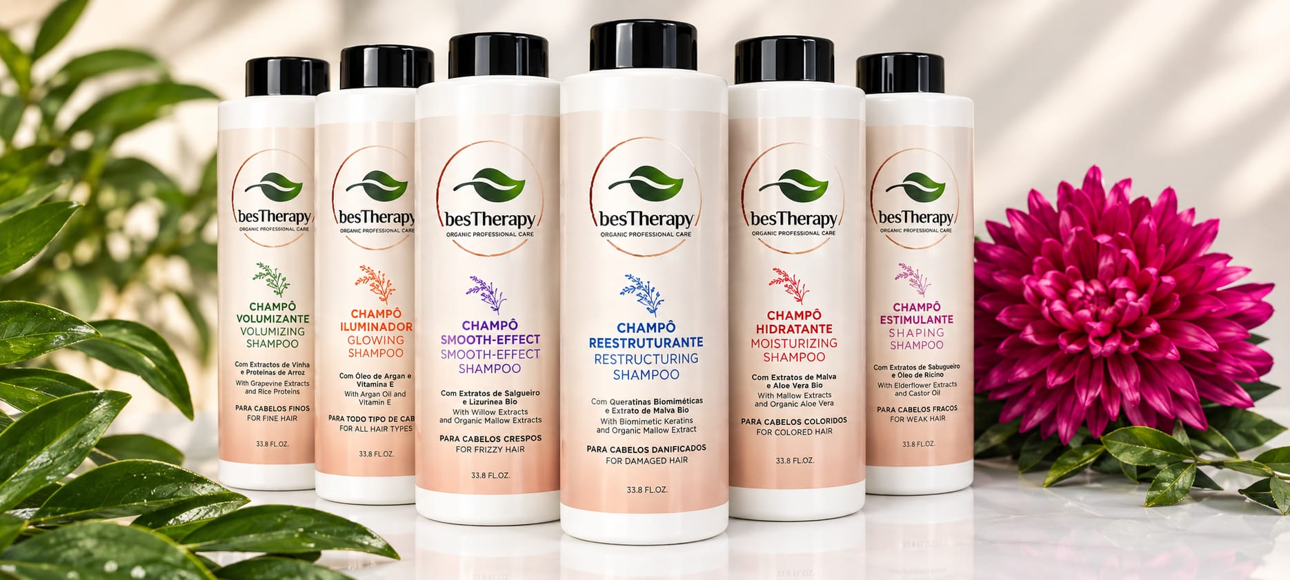 Produtos besTherapy® usados nos protocolos de Saúde Capilar Best Look
